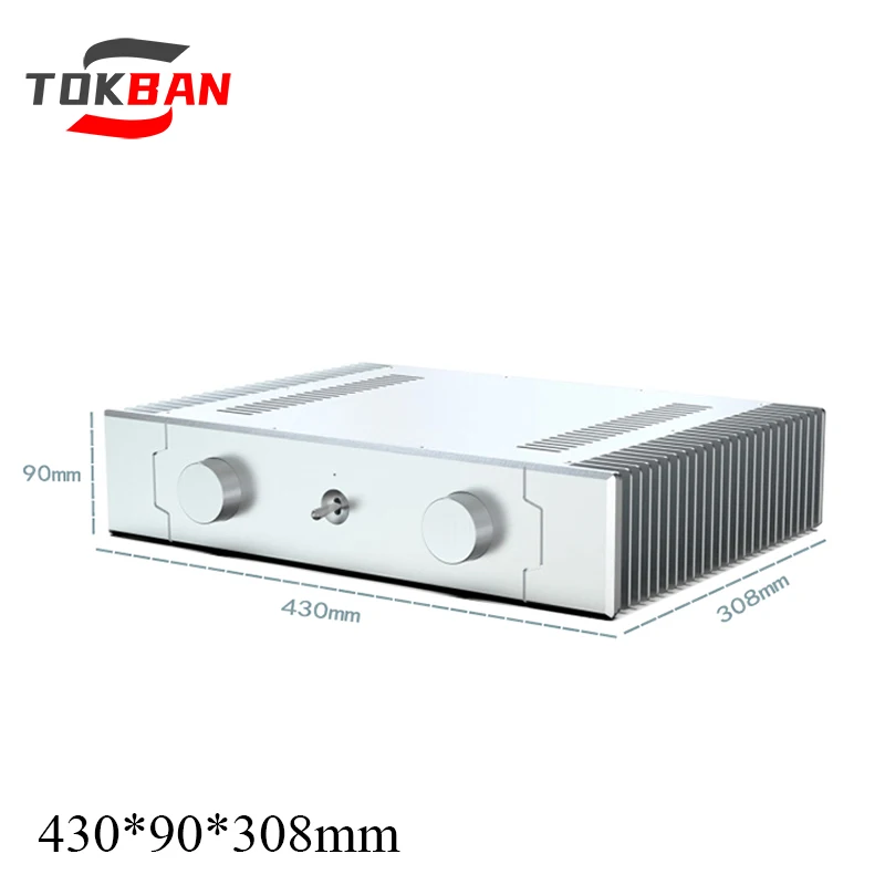

Tokban 430*90*308mm All Aluminum Class A Amplifier Chassis Enclosure with Radiator For HIFI Amplifier Audio Case Shell
