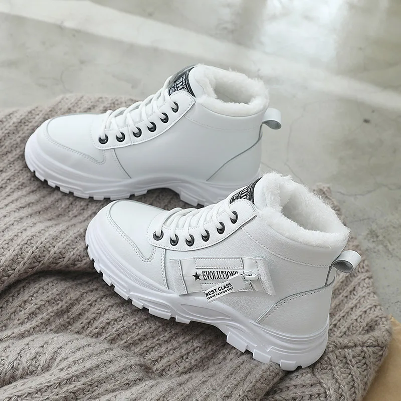 2023Ladies Shoes  Lace Up Women Sneakers Snow Ankle Boots Waterproof Warm Platform Botas Woman Footwear Botas De Mujer