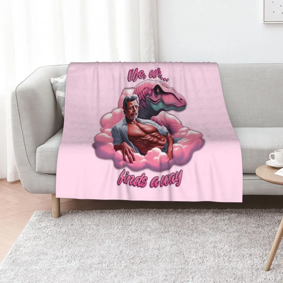 

Life, uh... Finds a Way Pink Ian Malcolm Throw Blanket funny gift Single Thermal cosplay anime Blankets