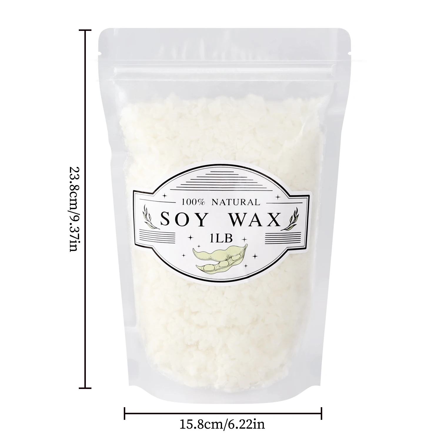 1 lb Soy Wax Flakes, DIY Handmade Raw Materials, High-Quality Natural Soy Wax Wax, Mild and Non-Irritating, Suitable for Learning and Making Candles
