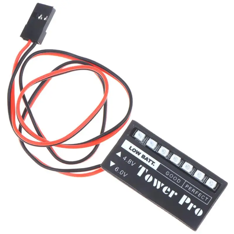RC Electric Power Voltage Display Indicator 7 LED 4.8V 6V Receiver Battery Tester for RC Racing Hobby Enthusiasts