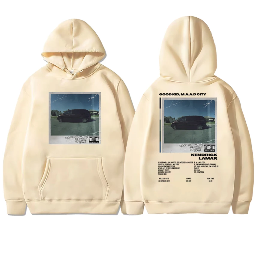 Hot Rapper Kendrick Lamar good kid maad city Album Cover Hoodie Men Women hip hop vintage streetwear Unisex Fleece Sweatshirt