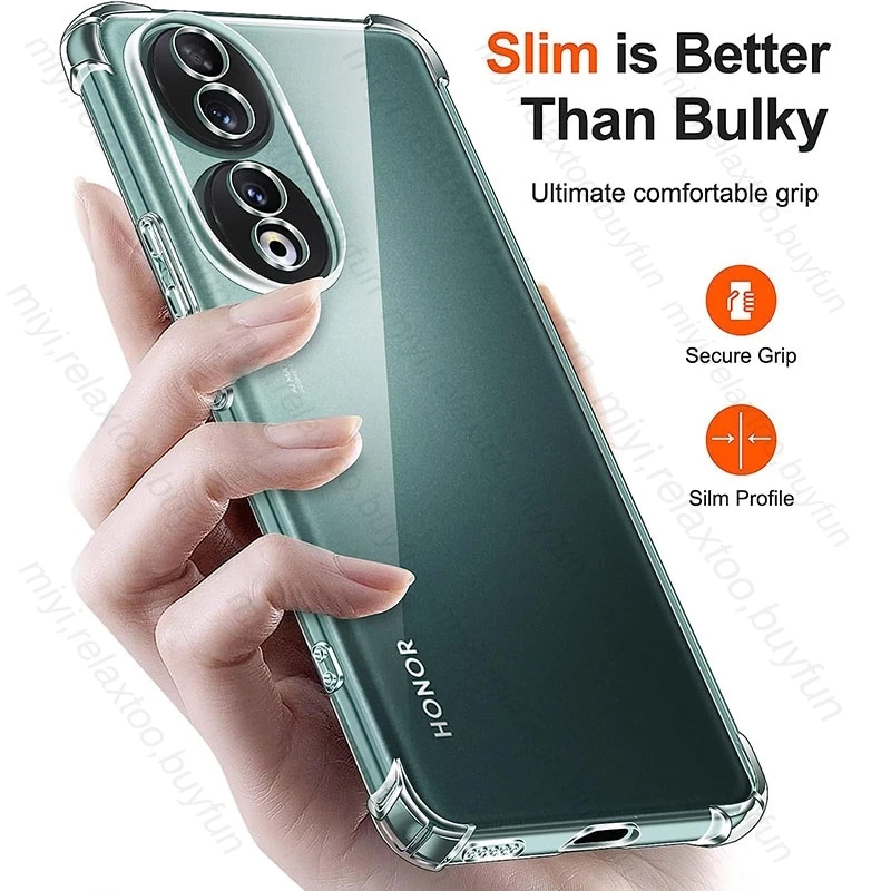 Transparent Aibags Anti-Fall Protective Shell Cover For Honor90 Xonor Honar Honer Honor 90 5G Slim Shockproof Bumper Soft Case