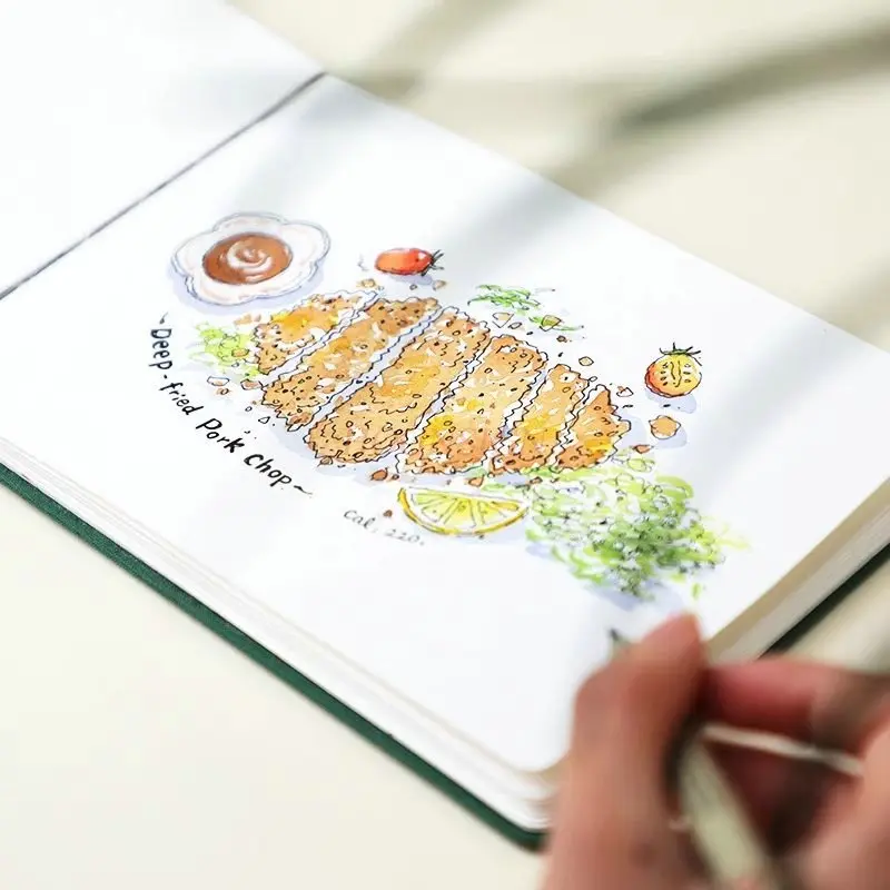 

1 шт., тканевая акварельная книга, портативная книга для рисования с вкладышами, съемная книга для рисования акварельной бумаги с мелким зерном