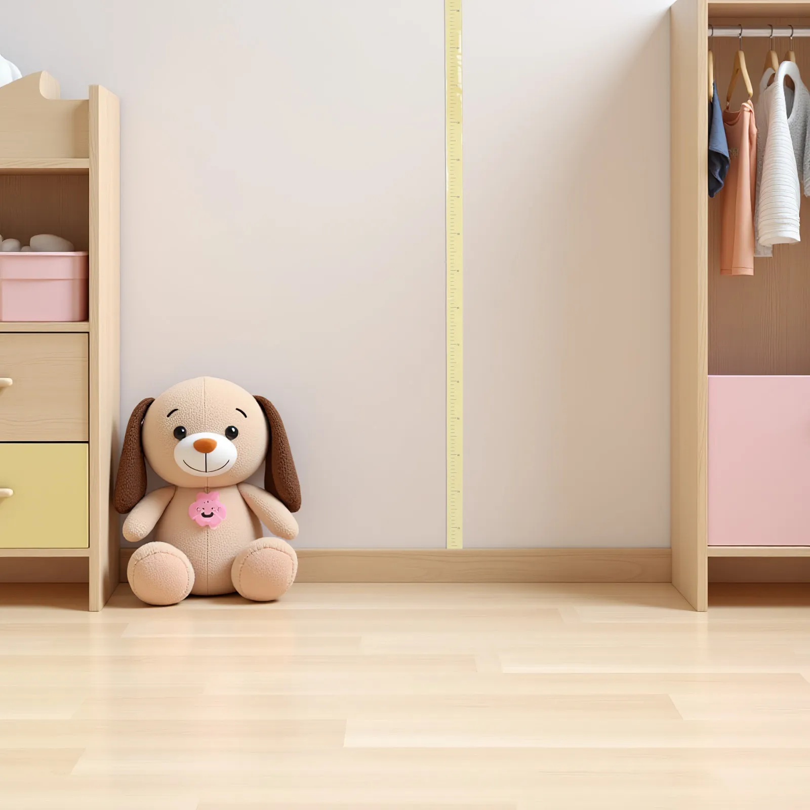 4 unidades de pegatinas de pared con tabla de crecimiento para niños: cinta métrica moderna y minimalista para medir el crecimiento en el dormitorio o la habitación infantil, se adhiere fácilmente.
