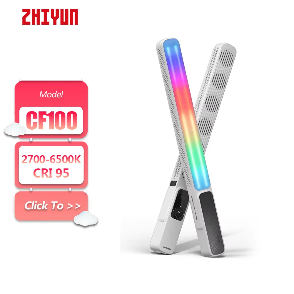 ZHIYUN CINPEER CF100 COMBO 2700K-6500K RGBWW Handheld LED Video Light Stick for Photography Fill Light CRI 96+ TLCI 98+