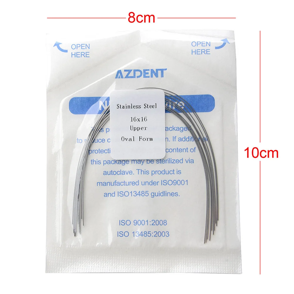 10 Teile/paket AZDENT Dental Kieferorthopädische Edelstahl Runde Rechteckige Bogen Drähte Oval Form Oberen Unteren Drahtbogen – Detail 3