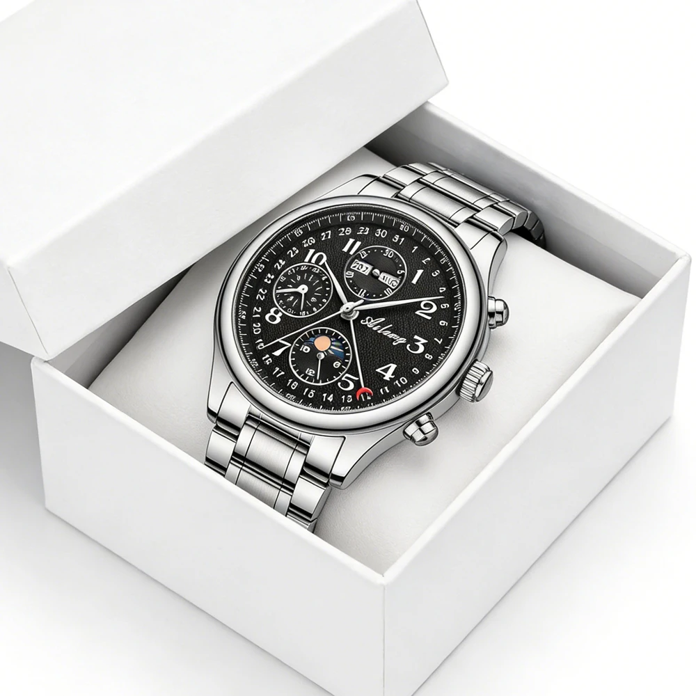 

Мужские часы AILANG, автоматические механические часы, высококачественные деловые модные многофункциональные водонепроницаемые наручные часы для мужчин