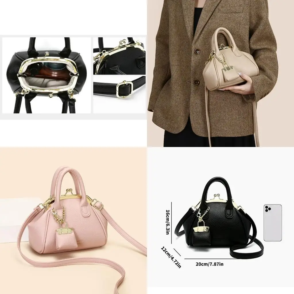 

D46D Women Crossbody Bag Retro Shoulder Bag PU Leather Handbag Fashion Commuting Bag