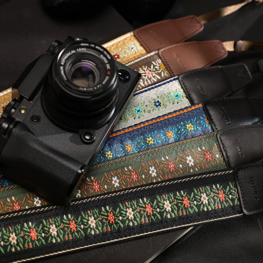Adjustable Camera strap neck Wider Shoulder Strap Vintage Ethnic Style wrist strap for sony zve10 a6400 fujifilm xm5 canon r5