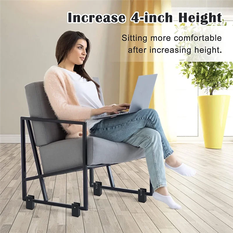 

AA50-1Set Adjustable Bed Risers 4In Furniture Risers With Screw Clamp Couch Risers For Furniture Thickness 0-1.6In For Table