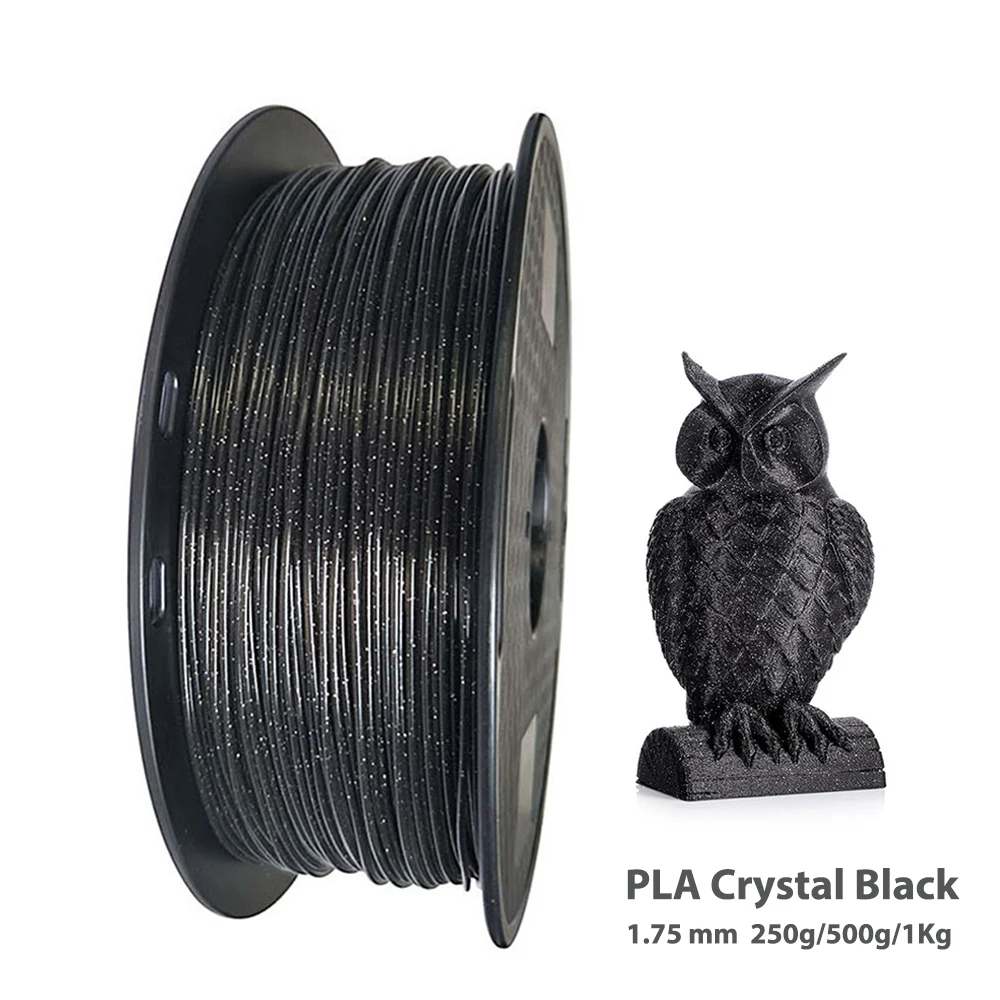 1.75mm 250g ,500g PLA Crystal Black, Grey 3D Printer Filament Sparkle Shining 3D Printing Material Glittering PLA Filaments