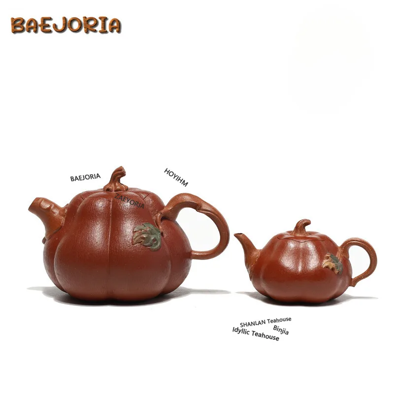 BAEJORIA Ancient Yixing Purple Clay Teapots Handmade Two Types Of Pumpkin Pot Raw Ore Section Mud Starch Kettle Zisha Teaset