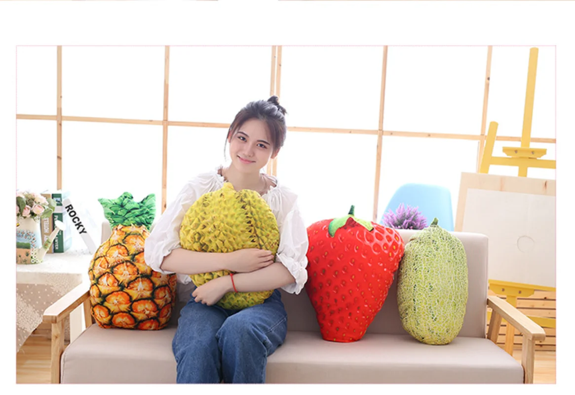 

2021 NEW Simulation Of Creative Fruits And Vegetables Plush Pillow Nap Pillow Sofa Bed Cushion Cute Toy Birthday Gift Decoration