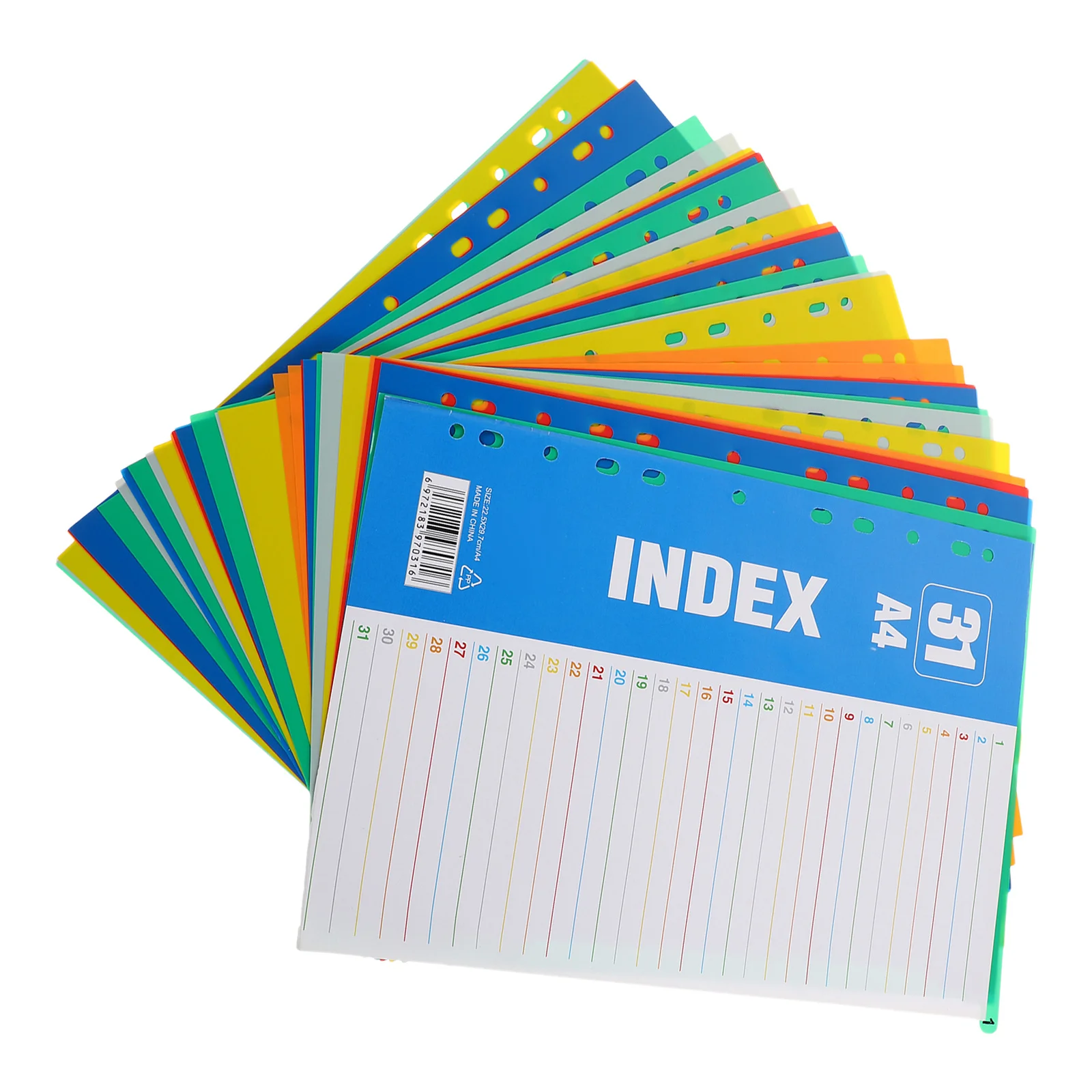 1Set A4 11-Hole Number Index Dividers PP Sturdy Tab Dividers for Binder Notebook Lever Arch Files Office School Home Use