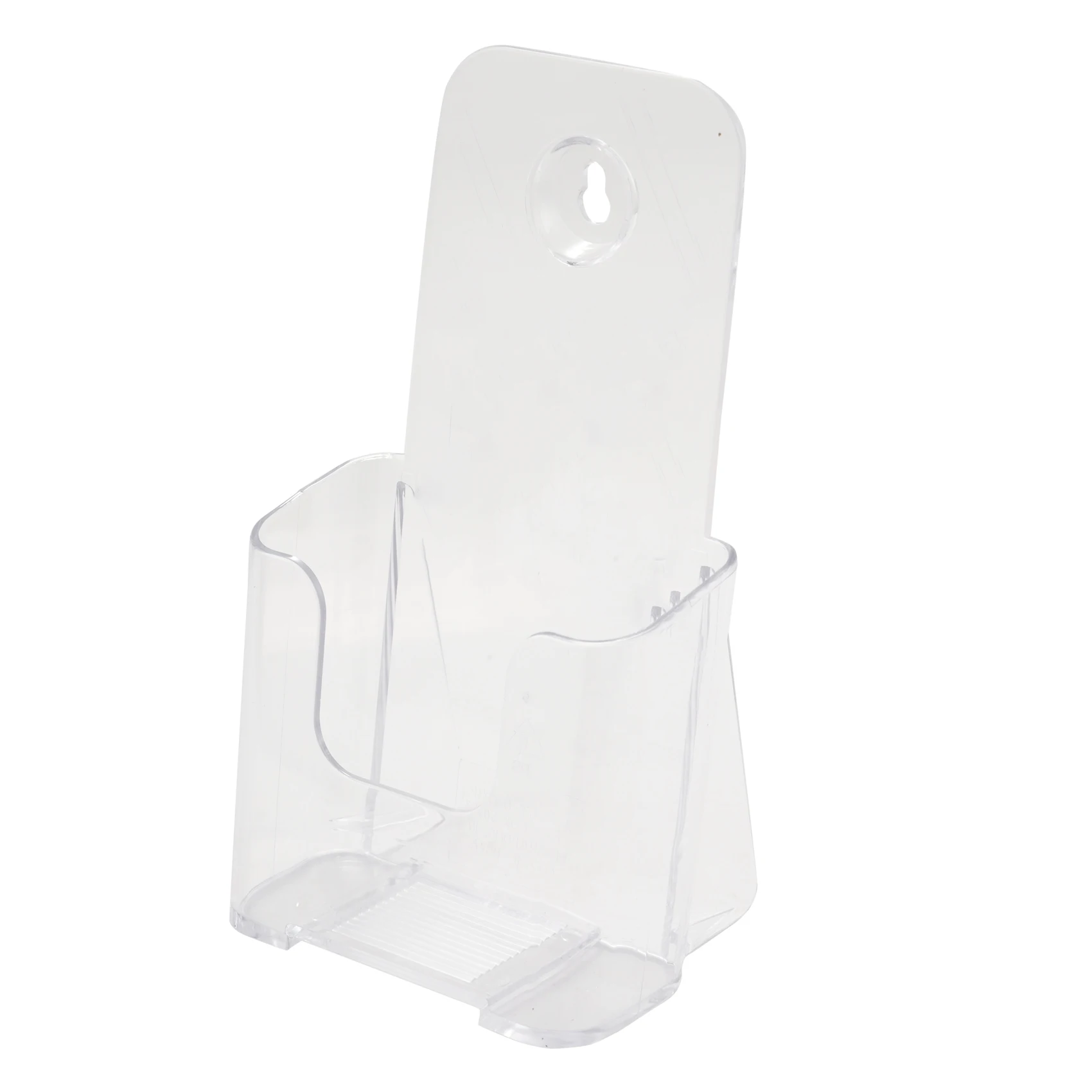 Leading-6 Pack Premium Trifold 4 Inches Wide Brochure Holder, Plastic Brochure Holder Wall Mount Clear Countertop Organizer Lite