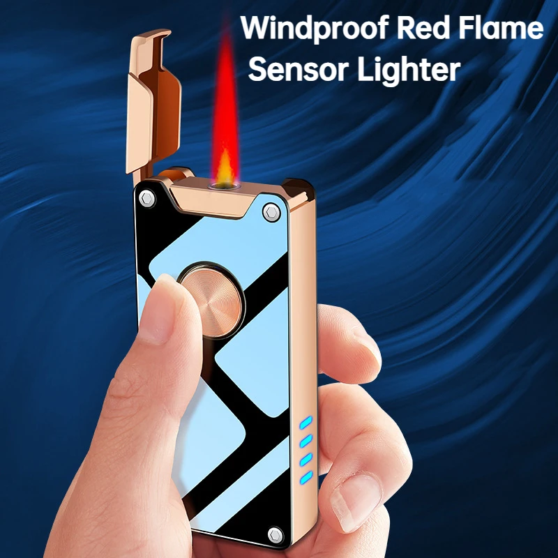 

2 in1 Jet Butane Gas Lighter Metal Windproof Flameless Plasma Electric Lighter Power Display USB Charge Cigarette Accessories