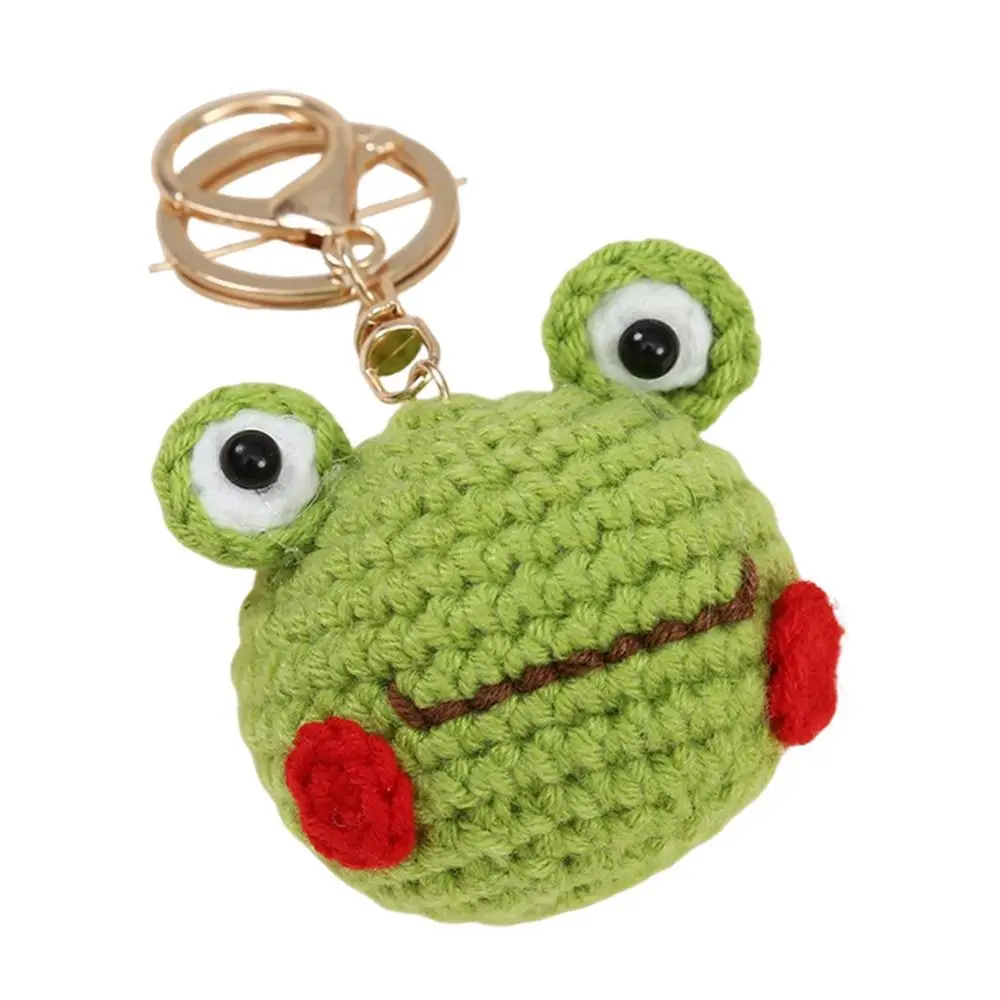 New Cartoon Design Crochet Keychain Three-Dimensional Wool Crocheted Animal Keychain DIY Hand Woven Crochet Pendant Bestie Gift