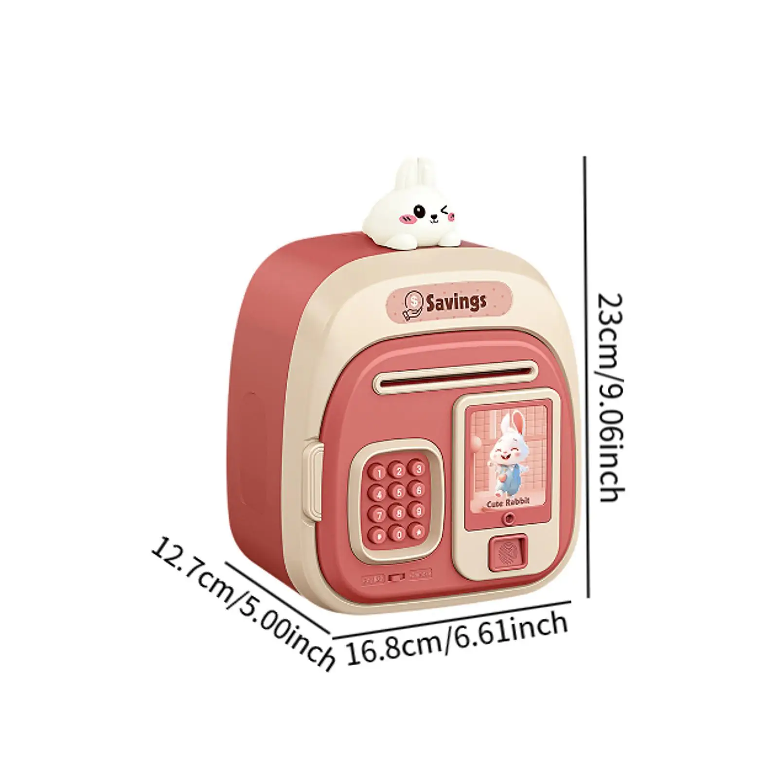 Piggy Bank Cartoon Saving Money Large Capacity Money Box for Kids Girls Boys Pink