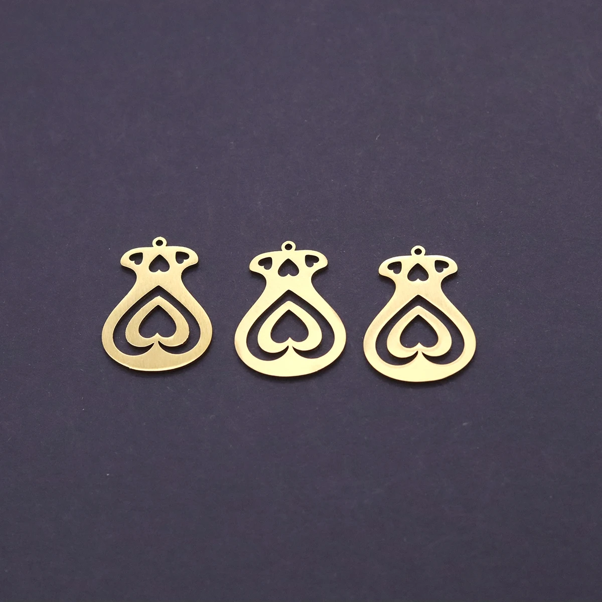 3Pcs Fashion Money Pouch Double Heart Stainless Steel Pendant Charms for Jewelry Making DIY Necklace Earring Craft Accessories