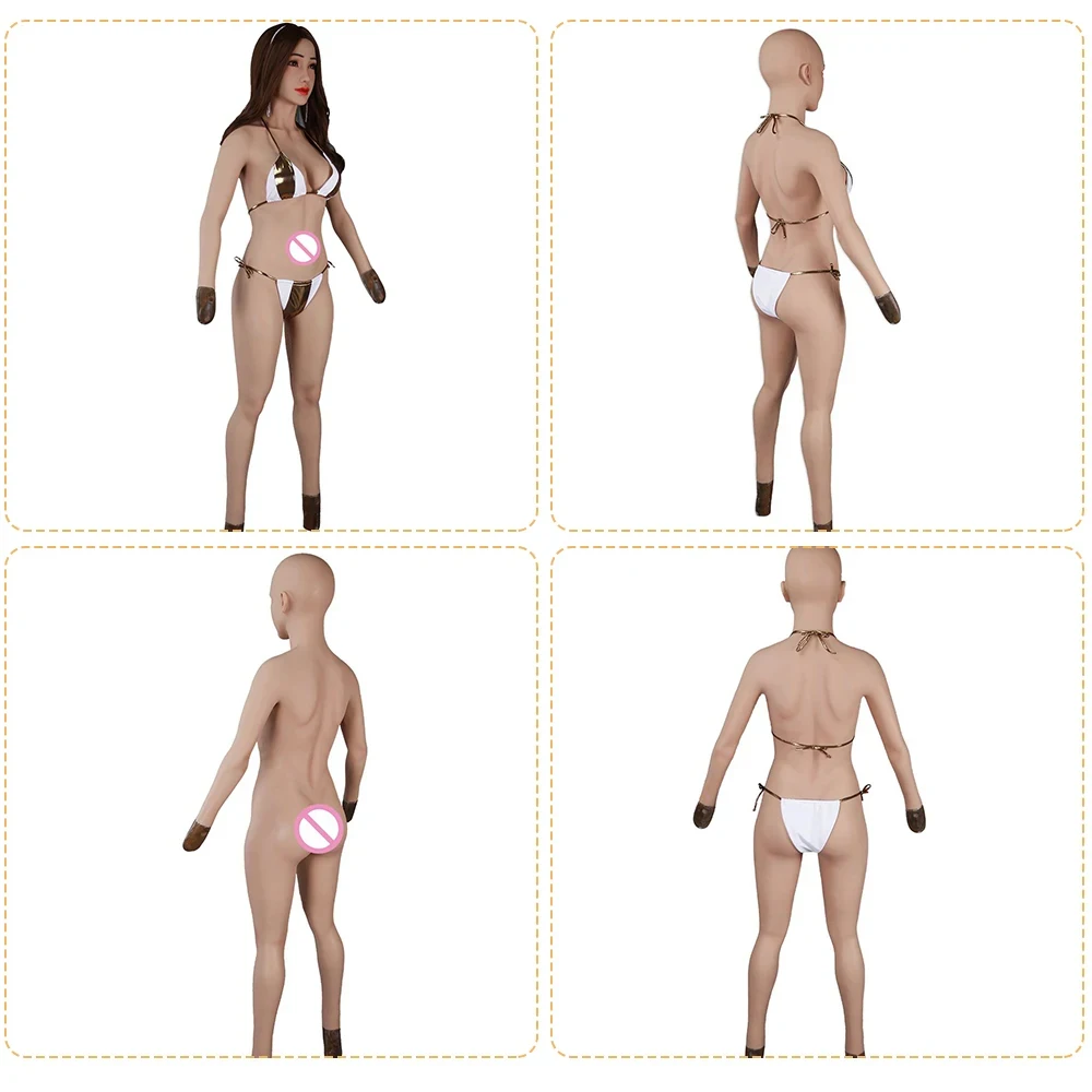 Crossdressing Man To Women Realistic E Cup Fake Boobs Silicone Full Bodysuit Transgender Drag Queen Crossdressers Body Suit