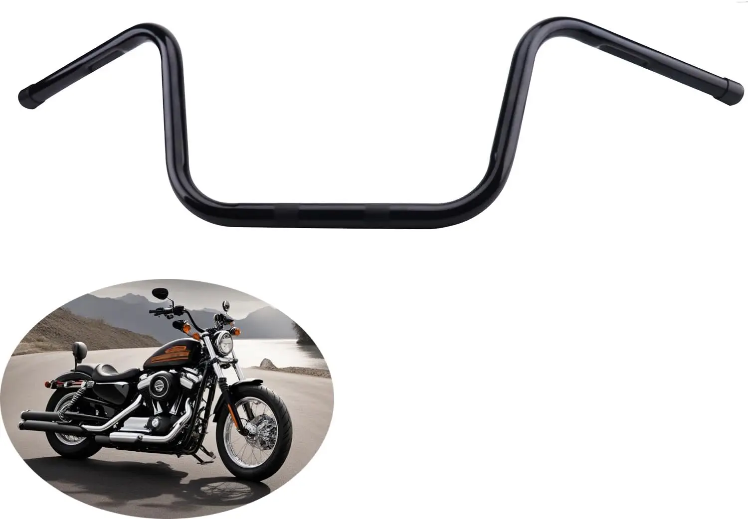 

10 дюймов, вешалка для широкого руля 1 дюйм, ширина 34-1/2 дюйма для Harley Softail Softail Springer Bad Boy Heritage Springer Golss, черный