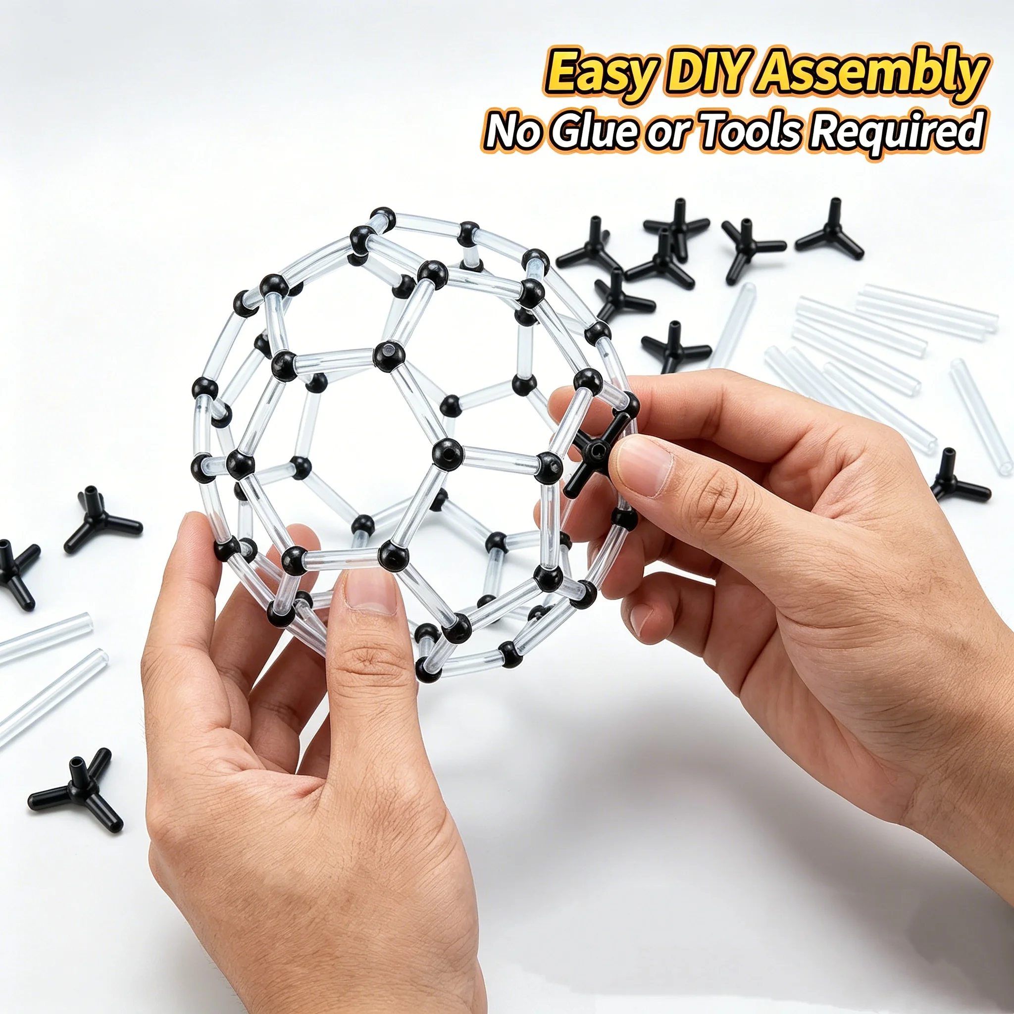 STEM DIY Tensegrity C60 Fullerence 3D Assemble Stick Structure Physik Experiment Kit Geo Science Educational Gifts for Adults