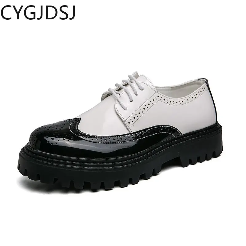 Oxford Shoes for Men Business Suit Office 2026 Patent Leather Shoes for Men Brogues Shoes for Men Italiano Casuales туфли
