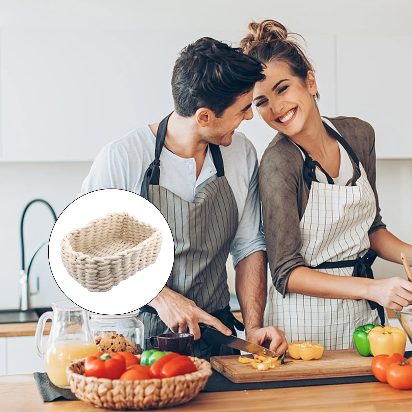 

Cotton Storage Basket Tabletop Organizer Bin For Snacks Sundries Home Decor Kitchen Bathroom Organization Container