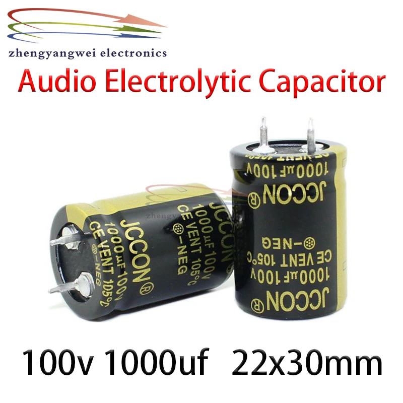 

20pcs 22x30mm 1000uf 100v black Audio Electrolytic Capacitor For Hifi Amplifier Low