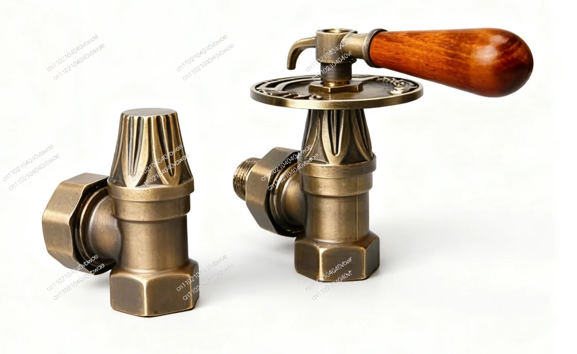 

Клапан управления радиатором с антикварной отделкой, ручной регулируемый клапан нагревателя 1/2 дюйма для системы водонагрева