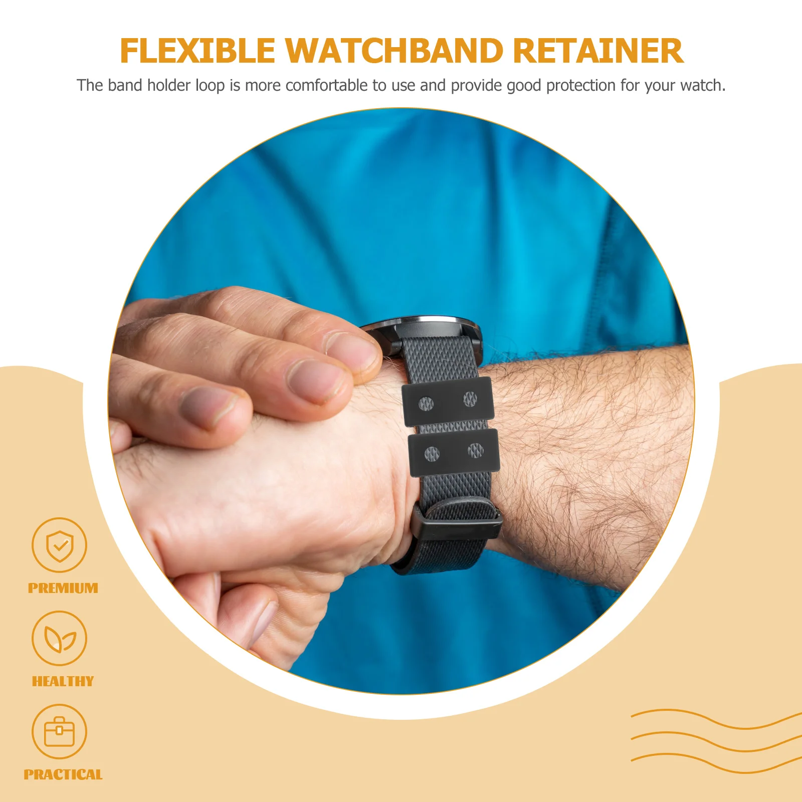 

4 Pcs 24mm Watch Band Retainer Ring Non Slip Lightweight Smooth Resin Strap Loop Buckle Replacement Accessories