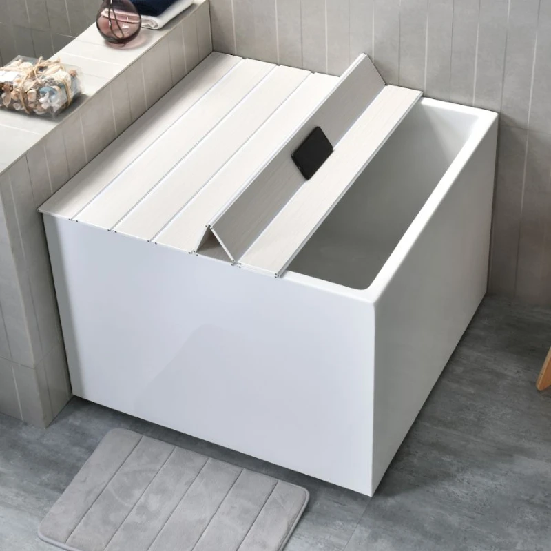 New Japanese style square deepening small unit bathtub, adult seated deep foam acrylic integrated independent bathtub