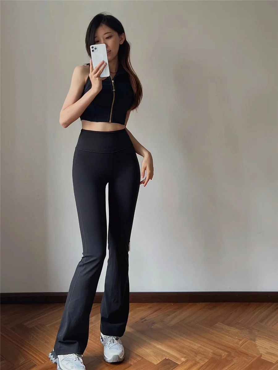 Doppelseitige Fce Arkskin-Hose für Damen, lässige Fitn-Hose, ausgestellte Leggings, Boting-Hose für Damen