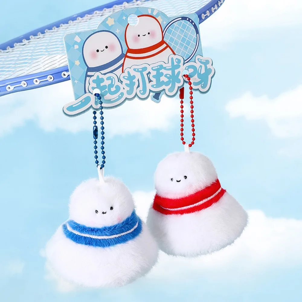 

Plush Keyring Badminton Couple Keychains Cartoon Stuffed Doll Badminton Bag Pendant Soft Furry Badminton Plush Toy Keychain