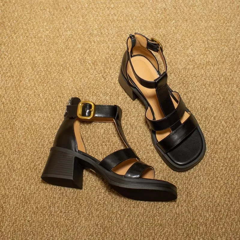 

Thick-soled Square-toe Open-back Slip-on Waterproof Platform Fashion-friendly Comfortable and Slip-resistant Women's Sandals