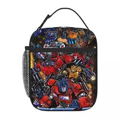 Transformers Autobots Lunch Bags Insulated Bento Box Waterproof Lunch Tote Resuable Picnic Bag Cooler Thermal Bag for Woman Girl