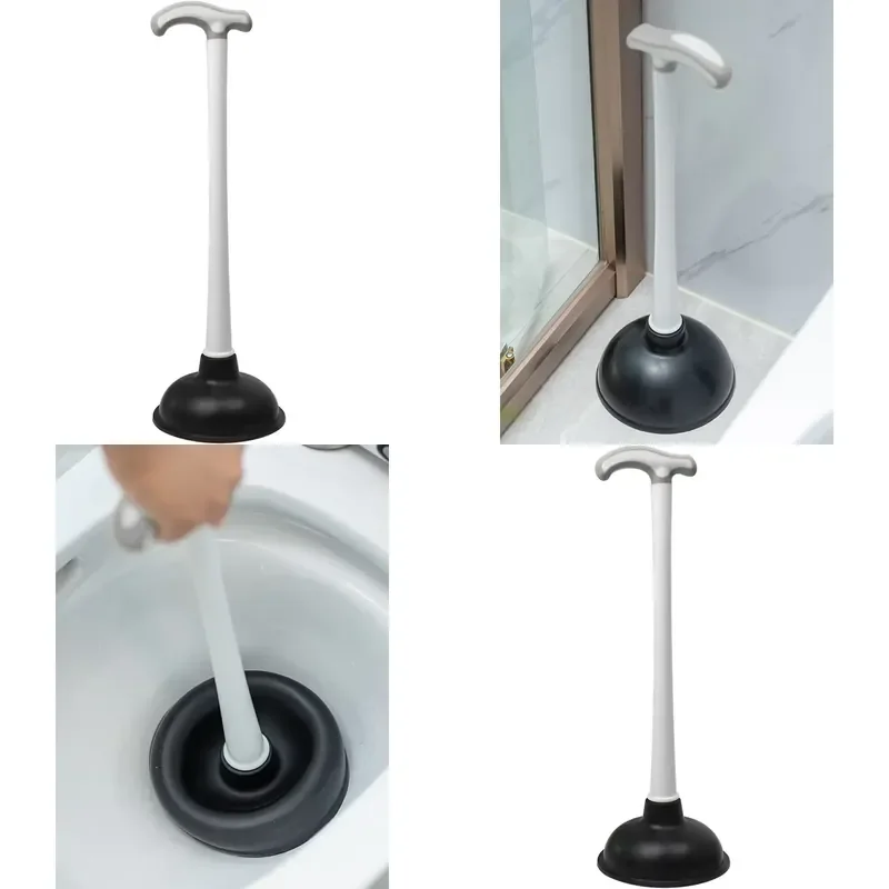 Easy to Clean Bathroom Accessories Strong Suction Rubber Toilet Plunger for Effective Clog Removal Durable Household Tool