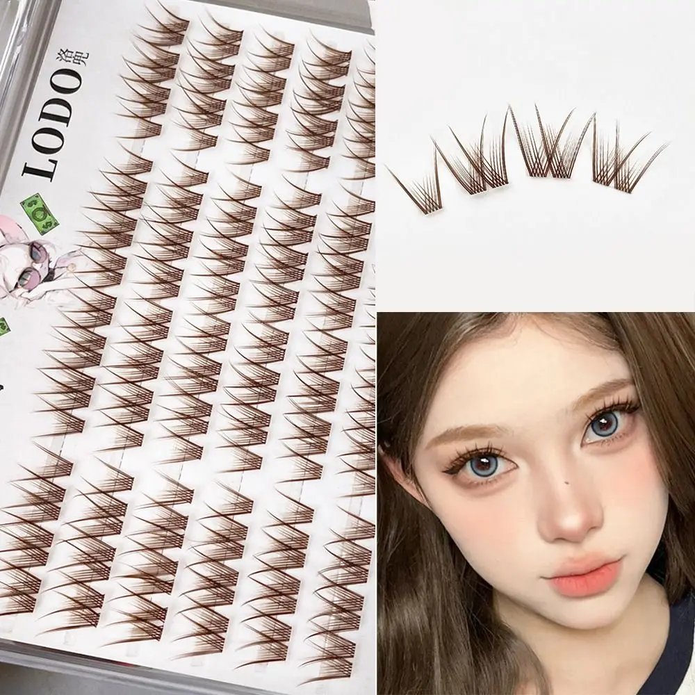 

3D Brown False Eyelashes Volume Long Natural Cluster Eyelashes Handmade Lightweight Segment Eye Lashes DIY Eyelash Extension
