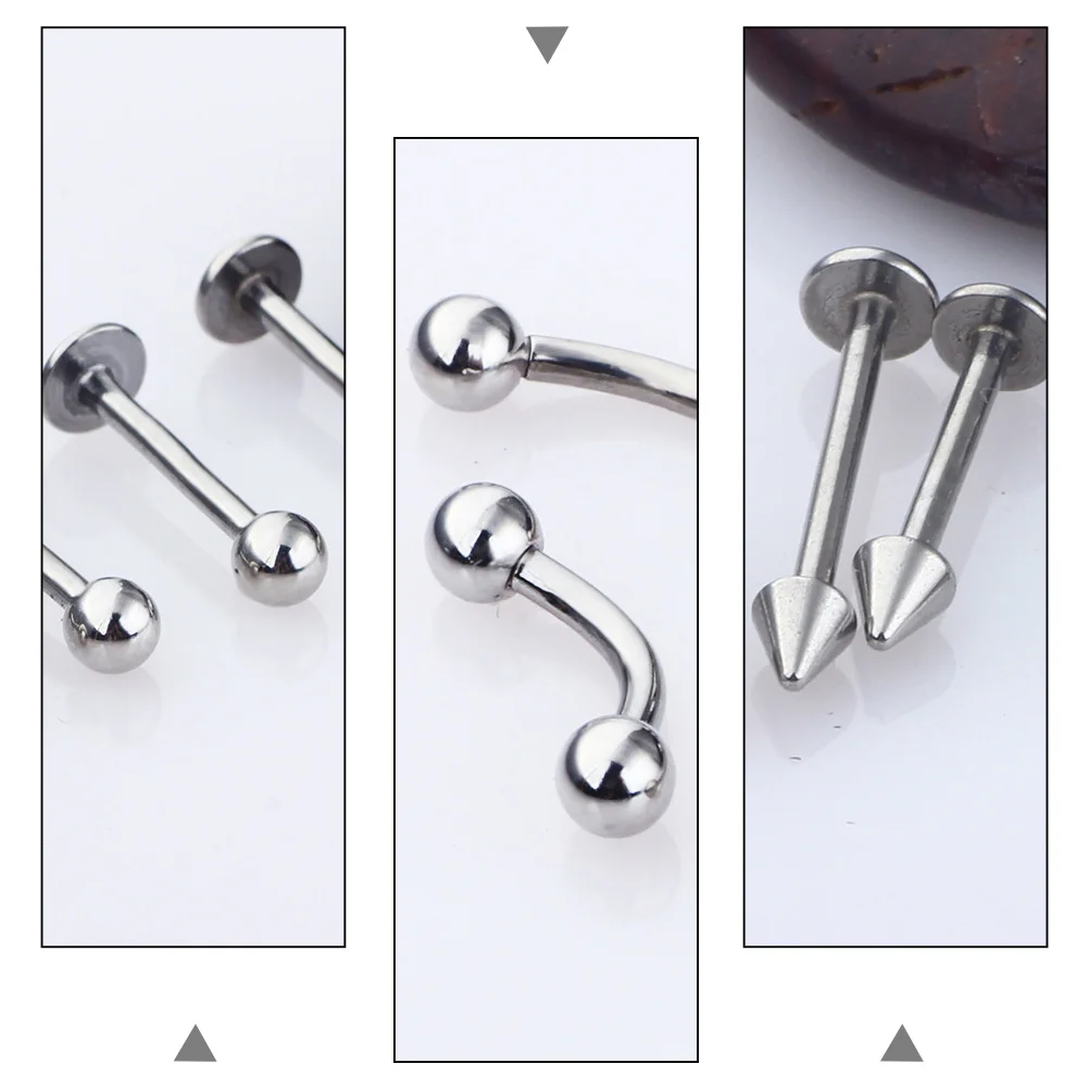 

120Pcs Stainless Steel Body Piercing Jewelry Set High Polished Smooth No Discoloration Silver