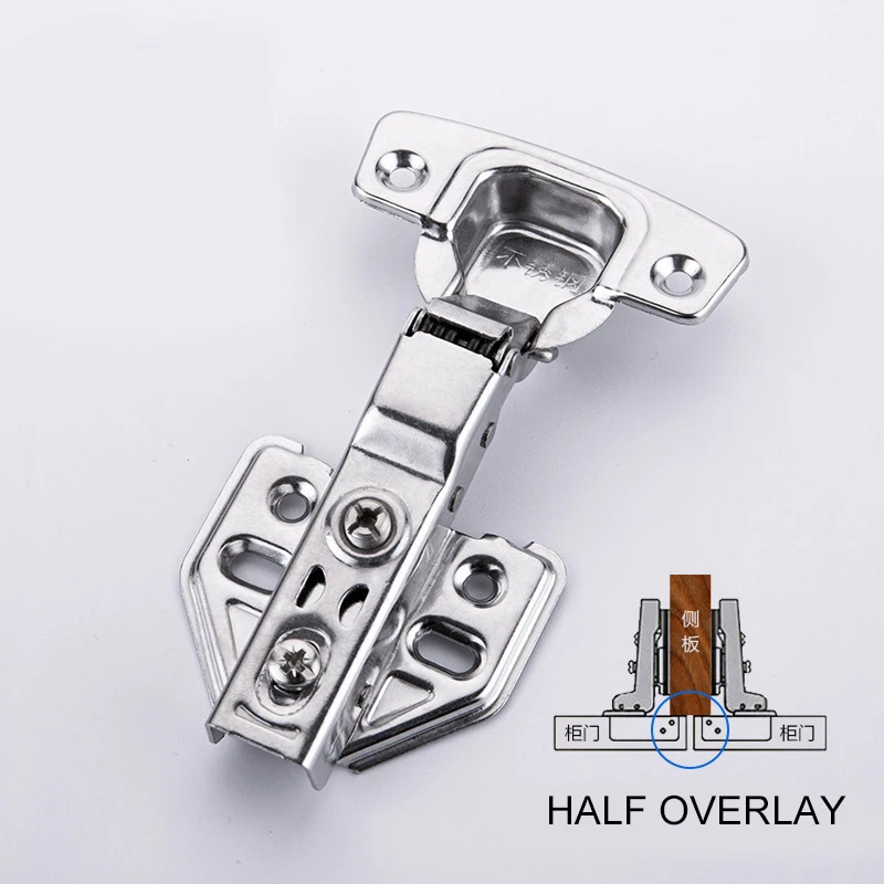 YUTOKO 1pcs Hinge Stainless Steel Door Hydraulic Hinges Damper Buffer Soft Close For Cabinet Door Cupboard Furniture Hardware