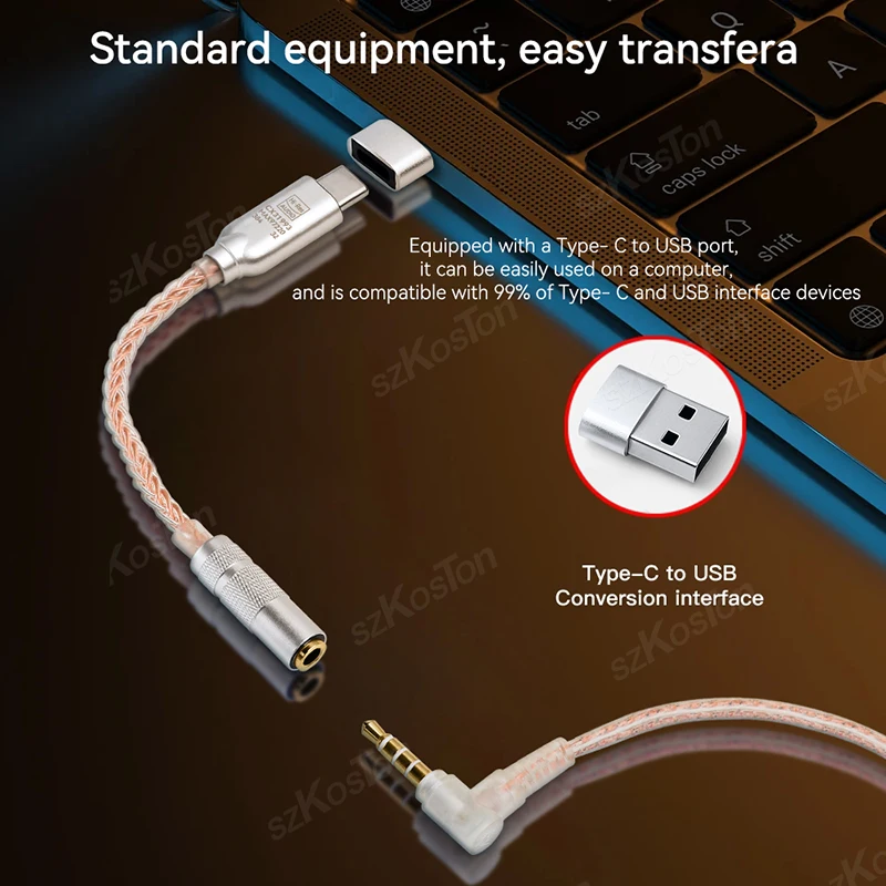Wzmacniacz słuchawkowy DAC HiFi 32b/384kHz CX31993 MAX97220 Podwójny układ typu C do 3,5 mm Adapter do smartfona Dekoder audio IEM AMP — zdjęcie produktu 5