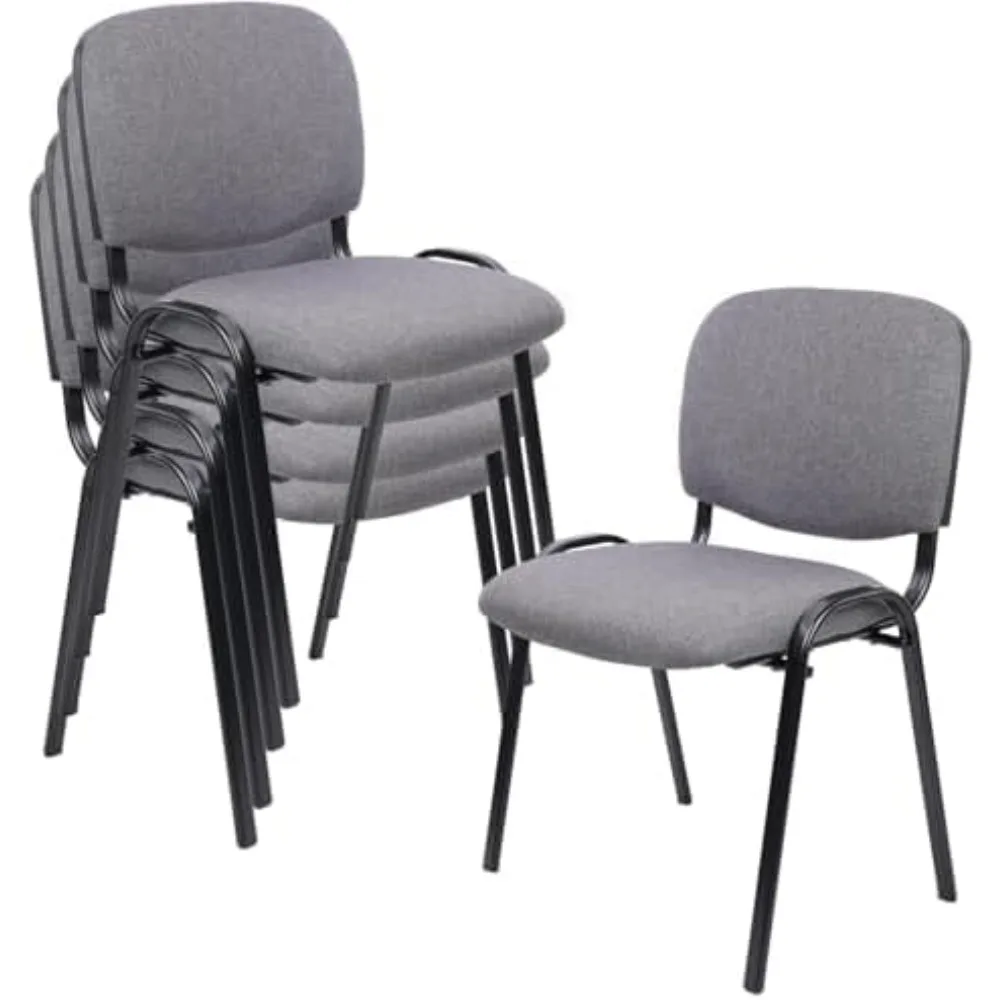

5 Pack Waiting Room Chair Stackable Chairs Metal Frame with Thickened Seat Back Cushion for Waiting Conference Room Guest Chairs