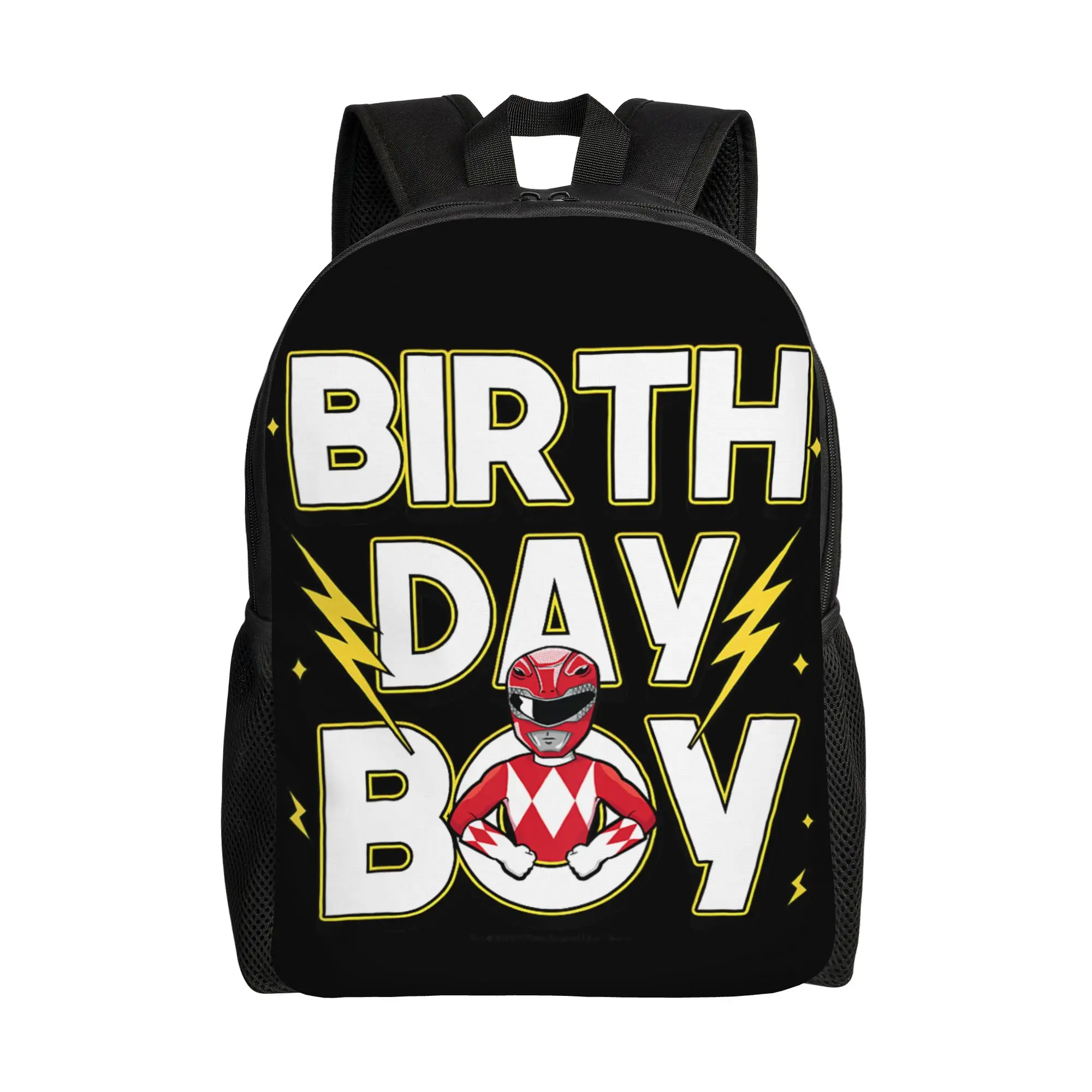 

Bandai backpacks Kids Power Rangers Birthday Boy Red Ranger Logo Youth Daypack mochila Travel Sturdy Shoulder Rucksack