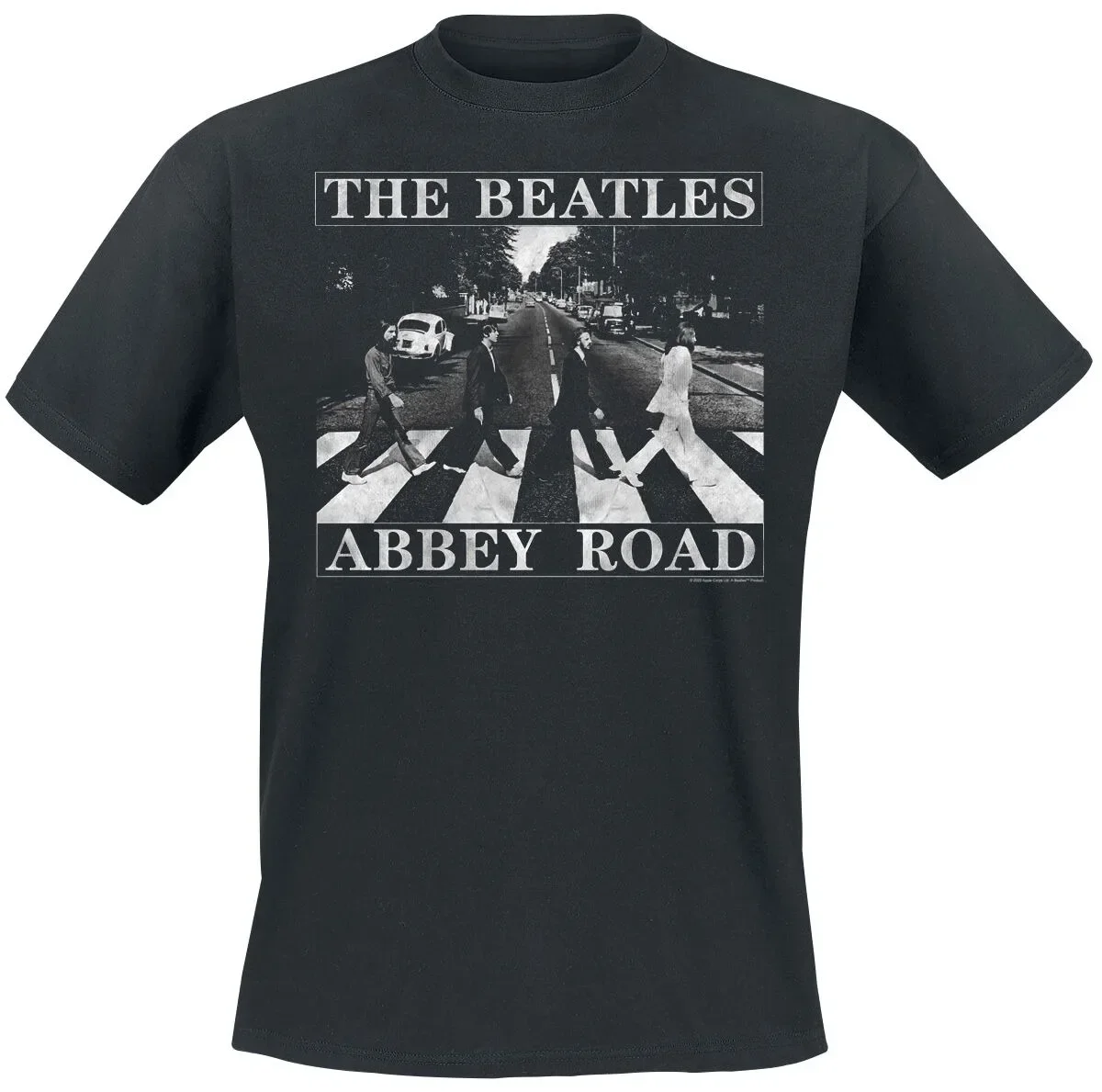 The Beatles 4 Porträts Gittermuster Unisex Baumwoll-T-Shirt Schwarz-Weiß-Druck Rock Casual Tee – Detail 4