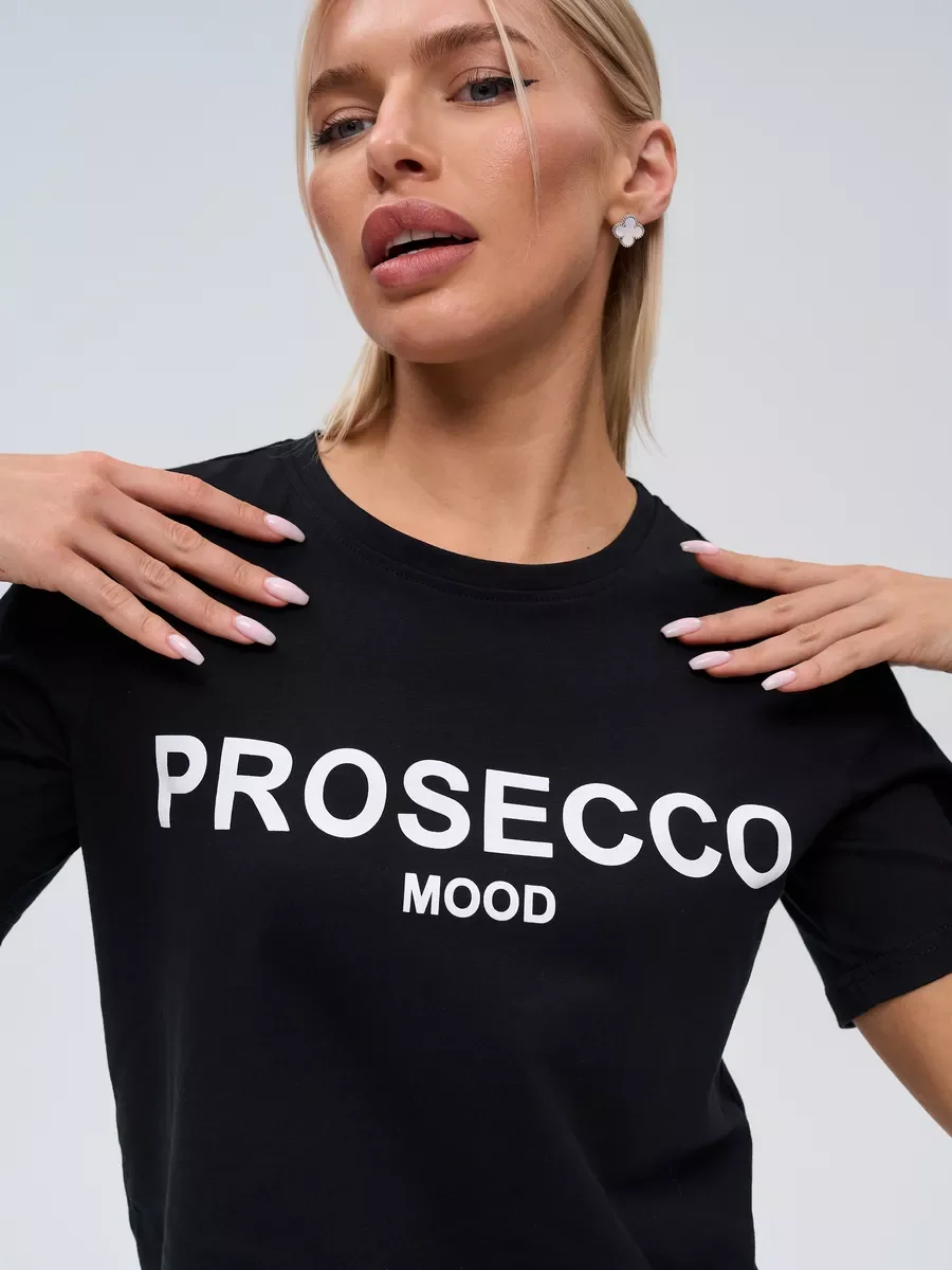 Summer Women\'s Cotton T-shirt Top PROSECCO MOOD Letter Printed Women\'s Casual T-shirt Street Y2K Harajuku Loose T-shirt Tops