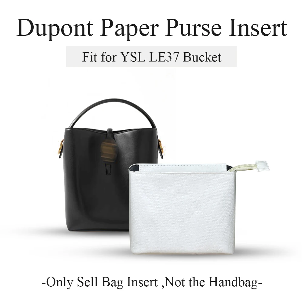 

Dupont Paper Purse Organizer Insert Fit for YSL LE37 Bucket, Zipper Inside Bag Organizer Insert Inner Liner Bag In Bag Organizer