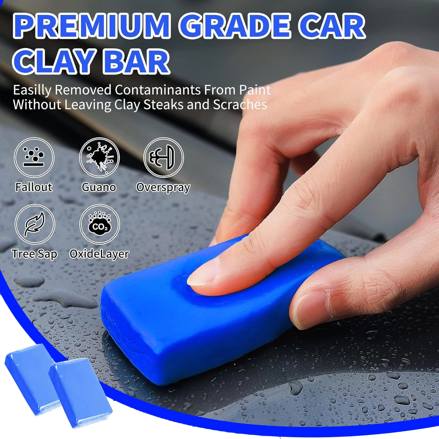 Premium Clay Bar Kit for Auto Detailing - Deep Cleans Paint & Restores a Smooth Finish | Removes Bugs, Tar, & Overspray