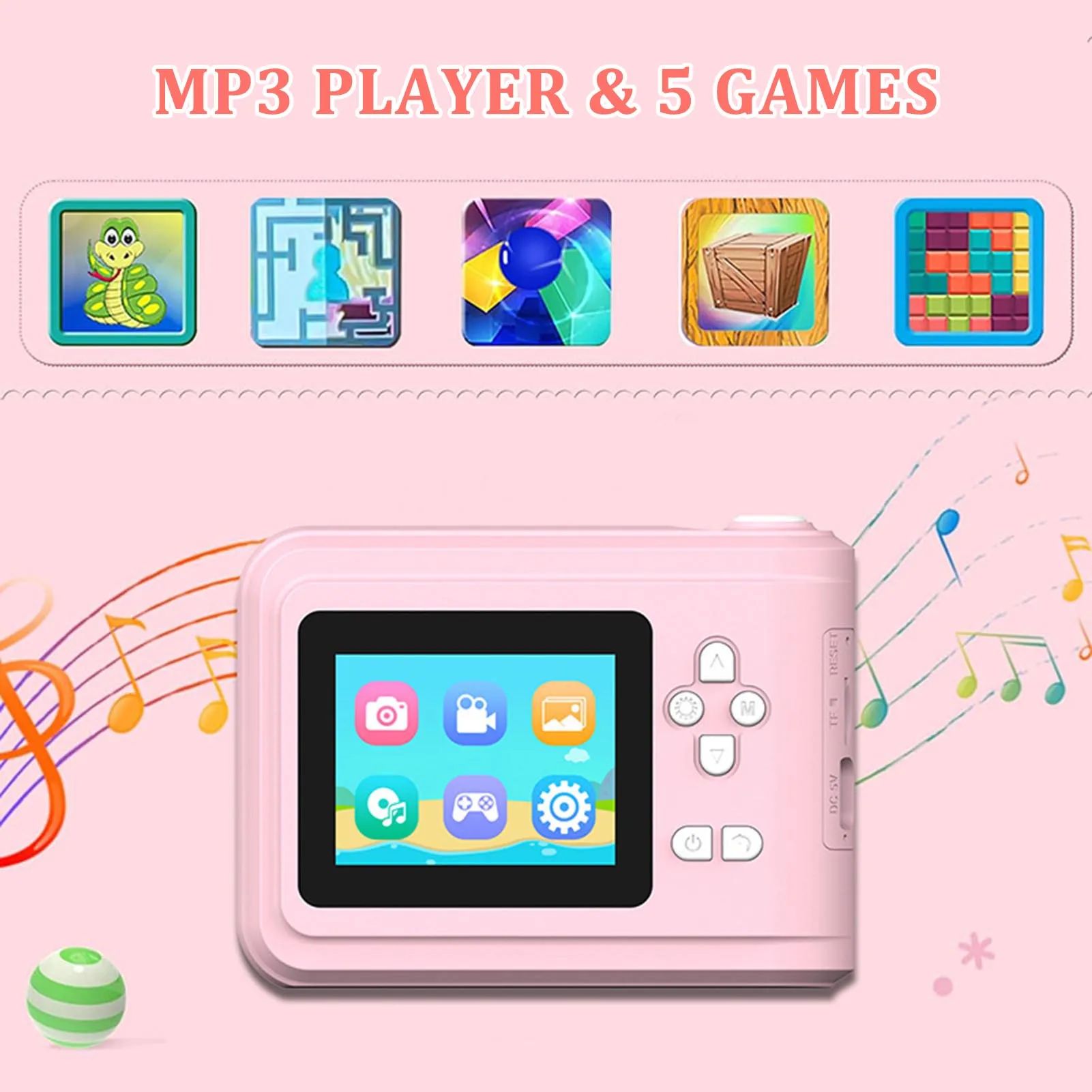 كاميرا الطباعة الفورية للأطفال طابعة صور عالية الدقة مع 1 لفة ورقة متعددة اللغات تدعم مجموعة كاميرا الطباعة الفورية