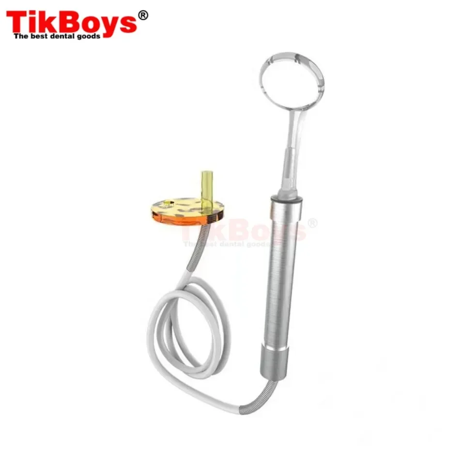 Dental Disposable Suction Mirror Set Plastic Suction Anti-Fog Mouth Mirror +Stainless Steel Handle+Silicon Tube Dentist Tools